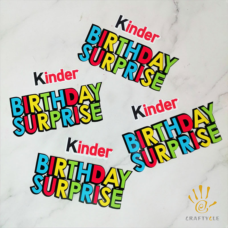 Cake Topper Kinder Egg Printed Birthday Cake Decorations 4pcs