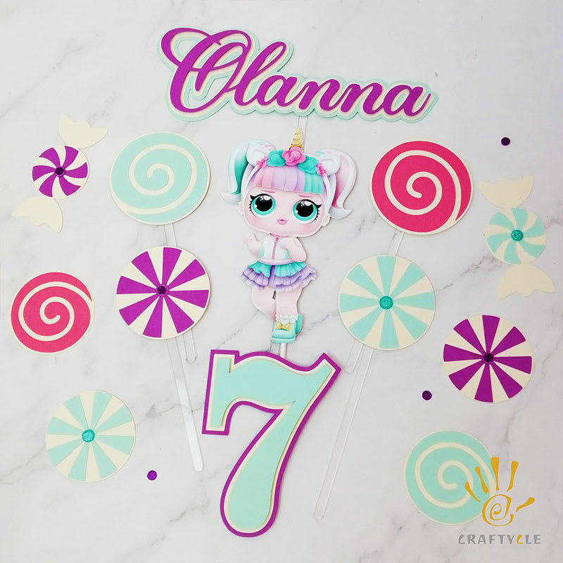 Cake Topper LOL Doll Personalised Kids Birthday Party Cake Topper