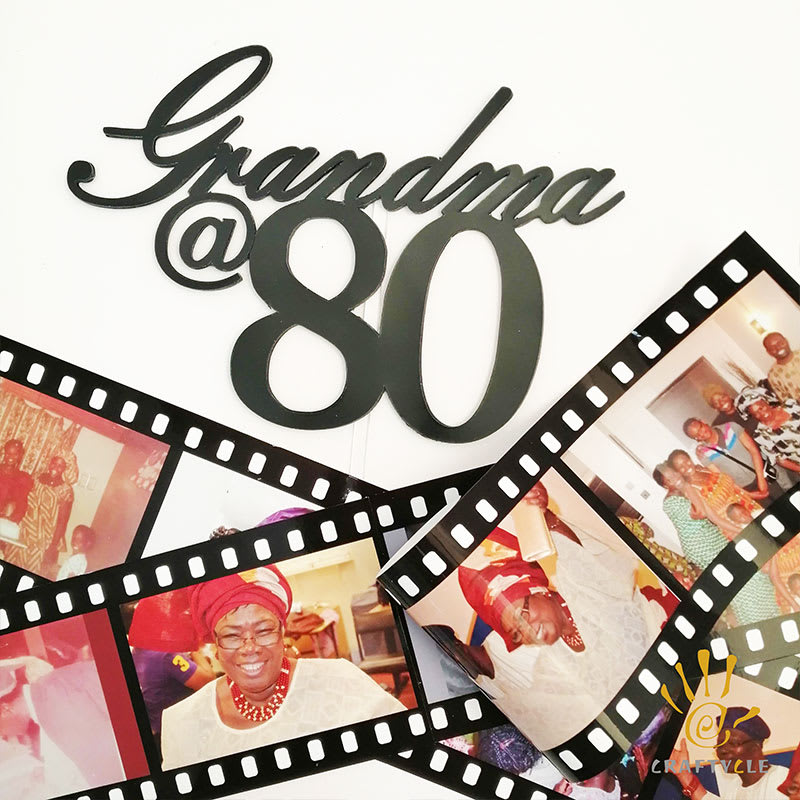 Cake Topper Personalised Grandma At 80 Birthday Cake Topper Decorations