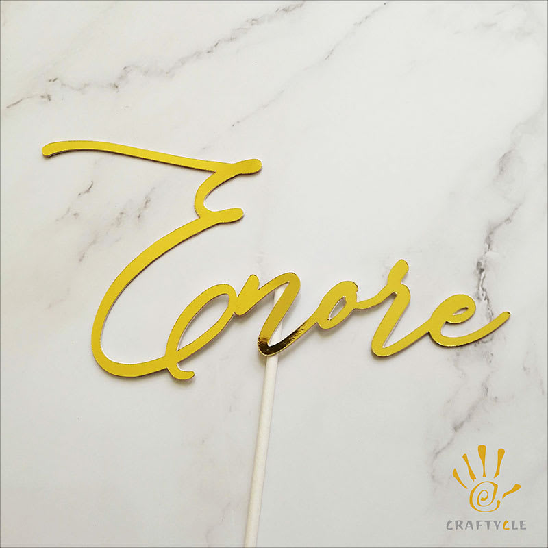 Cake Topper Personalised Birthday Mirror Gold Cake Topper