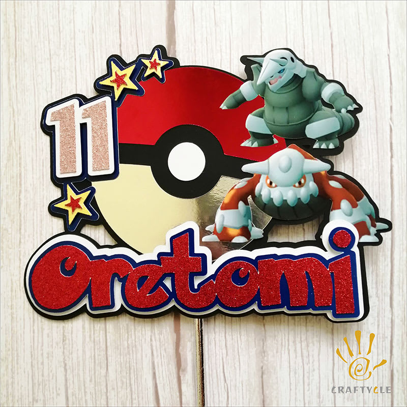 Cake Topper Pokemon Personalised Birthday Boy Cake Toppers