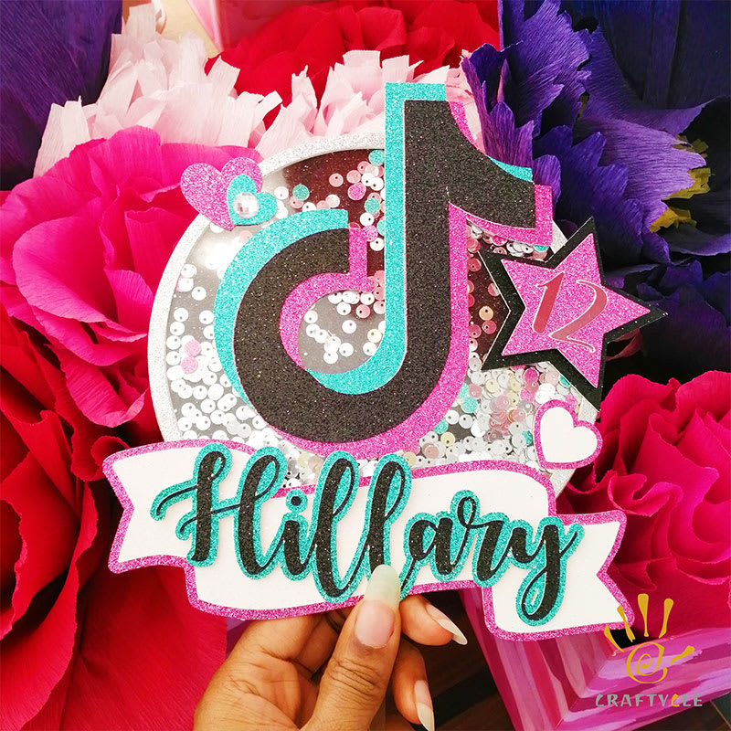 Cake Topper Tiktok Shaker Personalised Cake Topper - Image 2