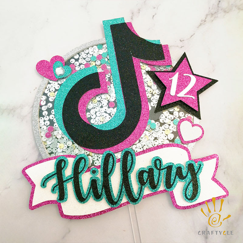 Cake Topper Tiktok Shaker Personalised Cake Topper - Craftycle