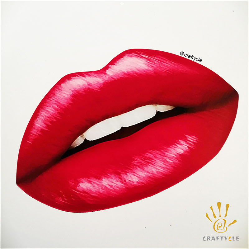 Cutout Valentine Sexy Red Lips Print Cutout Cake Stick On