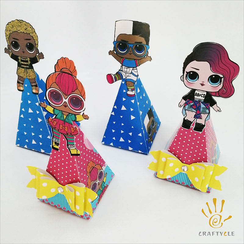 Cone Boxes LOL Dolls Popcorn Cone Birthday Box Decorations