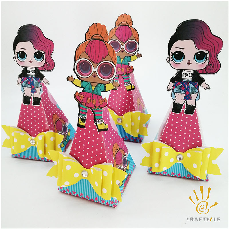 Cone Boxes LOL Dolls Popcorn Cone Birthday Box Decorations - Image 2