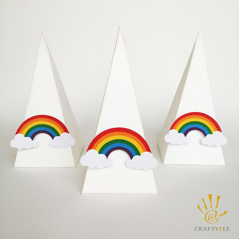 Cone Boxes Rainbow Cone Box Kids Birthday Party Decorations