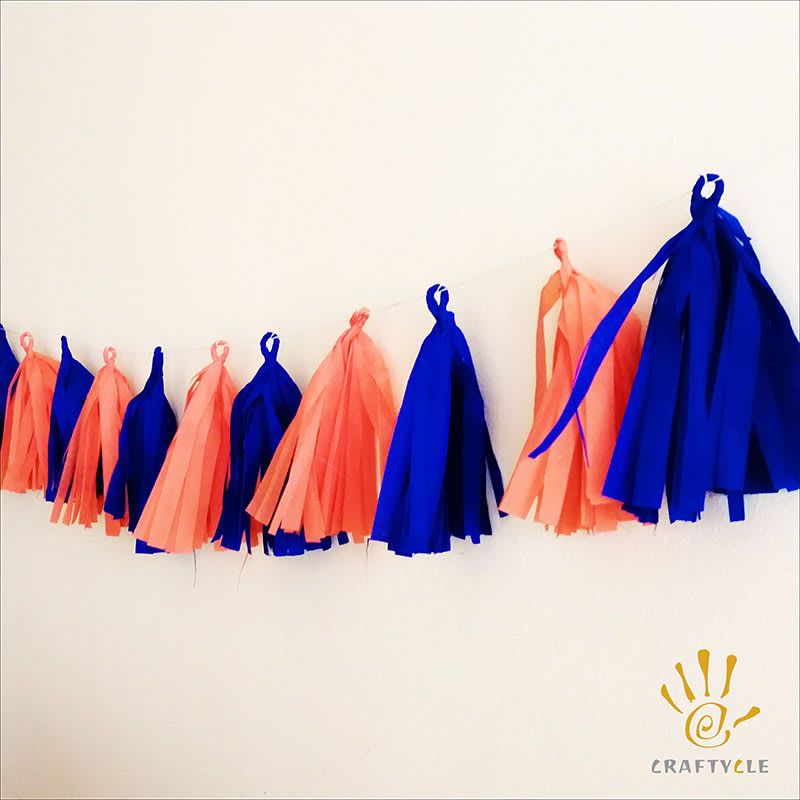 Bunting Banner Tassle Garland Red Blue Birthday Party Decorations