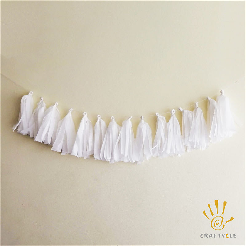 Bunting Banner White Tassle Garland - Image 2