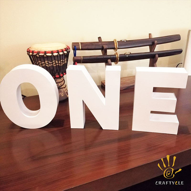 3D Text ONE Letters First Birthday Photoshoot Party Decorations