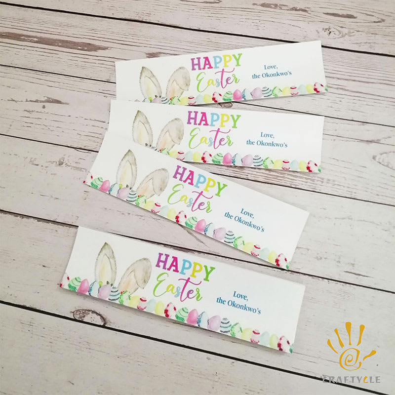 12pcs Waterbottle Label Personalised Easter Egg Bunny Happy Easter Placemat Waterbottle Label Package Party Decorations