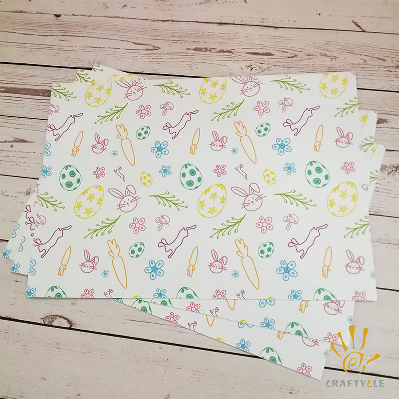 Placemat Easter Egg Bunny Happy Easter Placemat Waterbottle Label Package Party Decorations