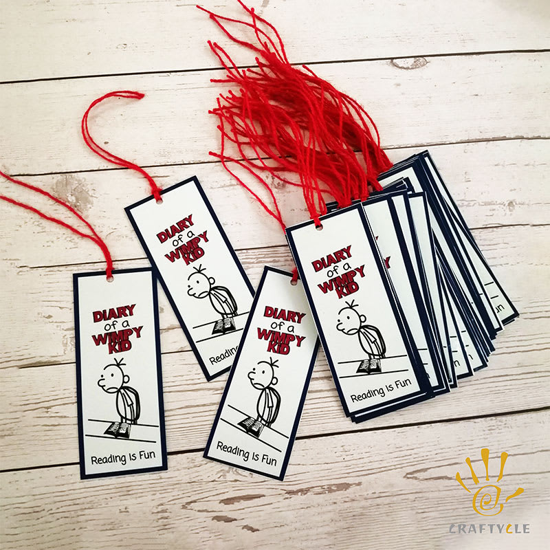 12pcs Accessories Diary of a Wimpy Kid Bookmark Treat Favour Pack Party Decorations