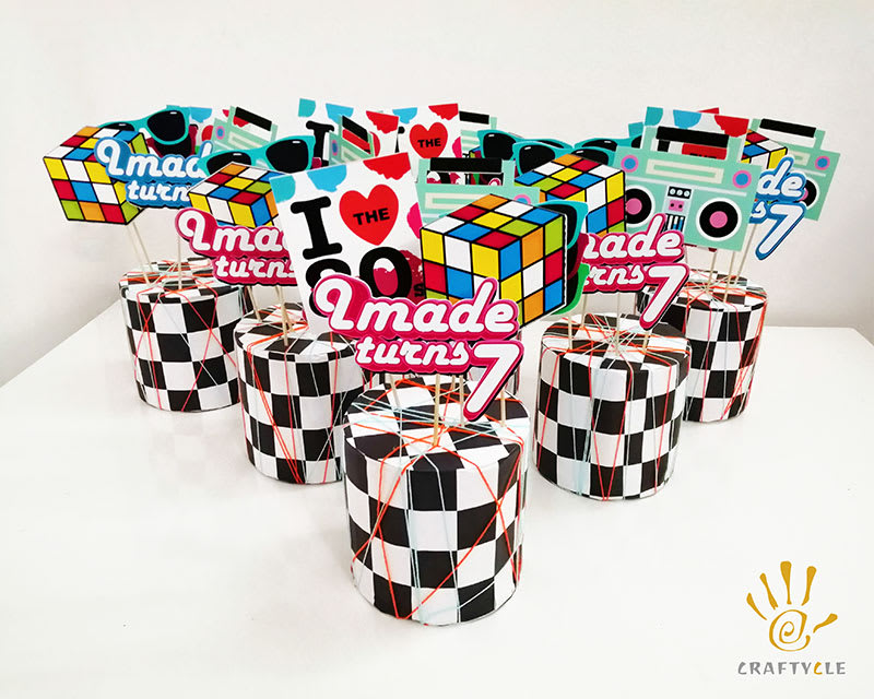 Centerpiece Personalised Birthday Hip-Hop Party 80s 90s Old School Theme Centerpiece - Image 3