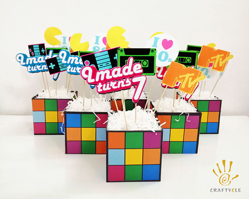 Centerpiece Personalised Birthday Hip-Hop Party 80s 90s Old School Theme Centerpiece - Image 2