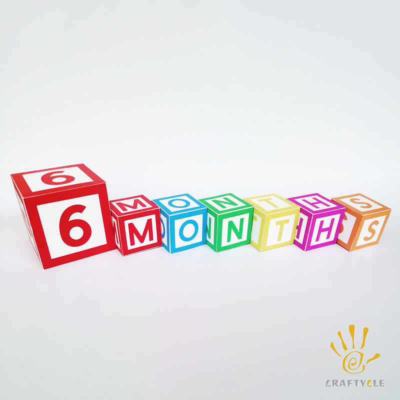 3D Blocks 6 Months Photo Props Cube Box Party Decorations - Image 2