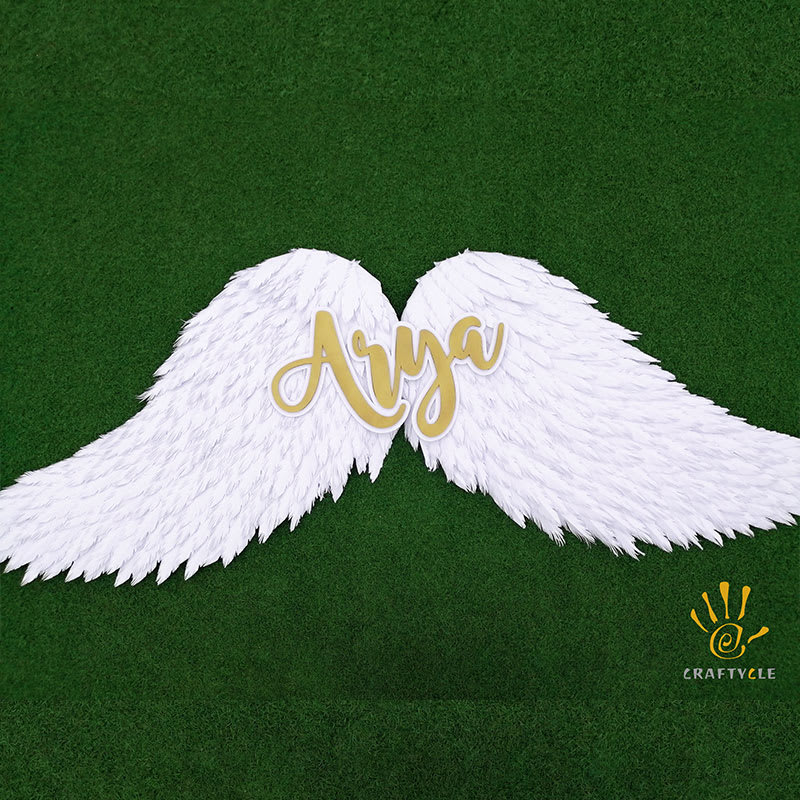 Angel Paper Wings Personalised Wall Birthday Party Decoration - Image 2