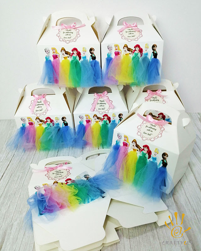 Favour Boxes Disney Princesses Birthday Party Treat Favour Gift Packaging Boxes