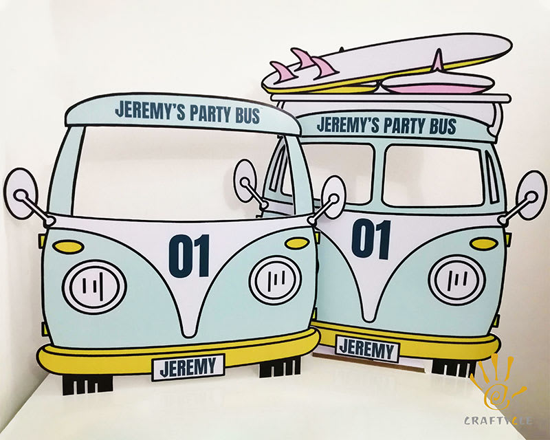 Cutout Beach Bus Personalised Standee Photo Frame Large Cutout Party Decorations