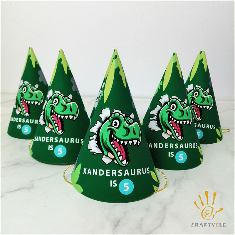 Party Hat Personalised Dinosaur Theme Birthday Party Decorations