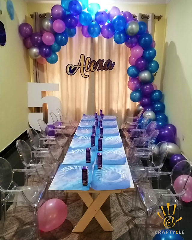 Package Personalised Galaxy Theme Kids Birthday Party Decoration