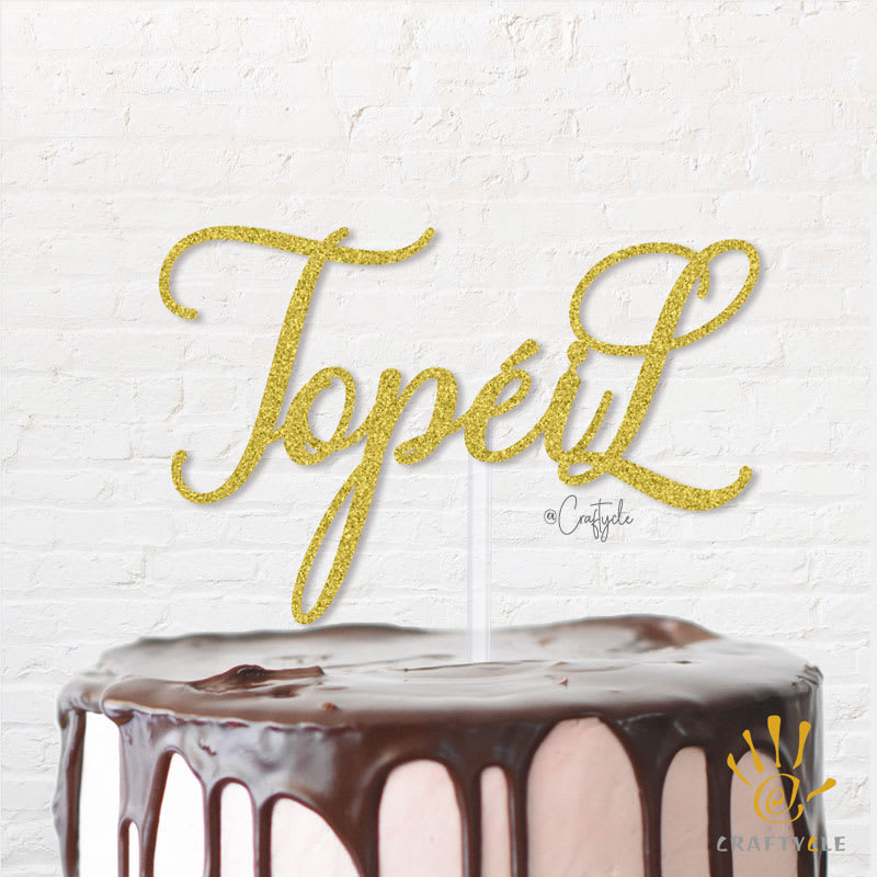 TopeiL Female Birthday Topper Caketopper Cake Hbd Gold Glitters Beautiful