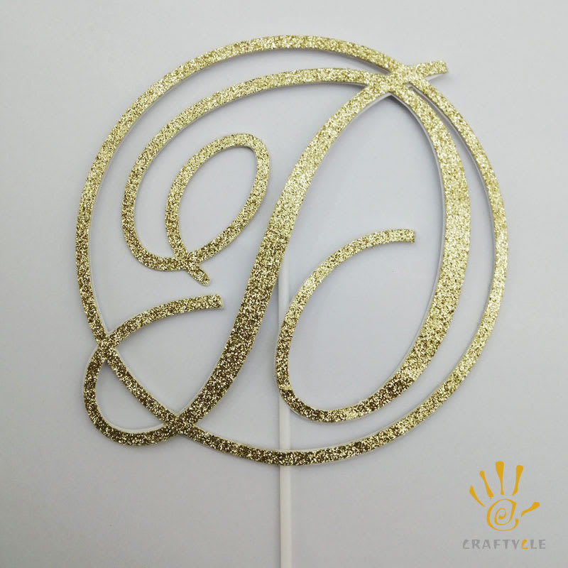 Cake Topper - Initial-LETTERS-Glitter-Birthday-Elegant-Classy-Personalized-Monogram-Cake-Topper - Image 8