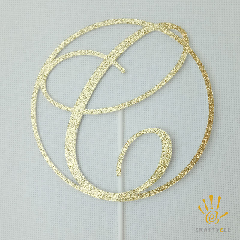 Cake Topper - Initial-LETTERS-Glitter-Birthday-Elegant-Classy-Personalized-Monogram-Cake-Topper - Image 6