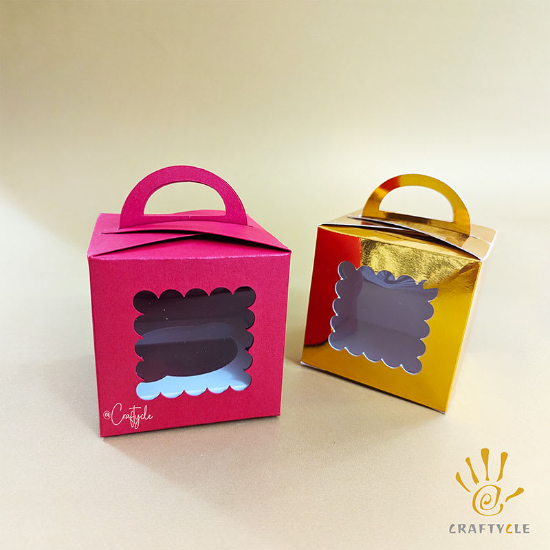 Handle Cupcake Boxes 12pcs