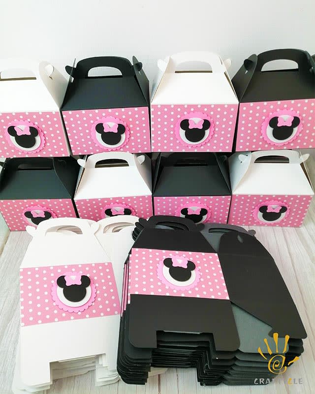 Minnie Mouse Polkadot Girl Birthday Treat Favour Food Party Pack Boxes