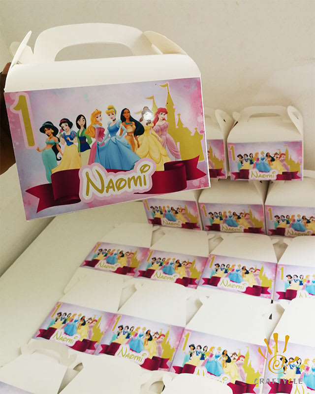 Disney Princess Girl Birthday Treat Favour Food Party Pack Boxes