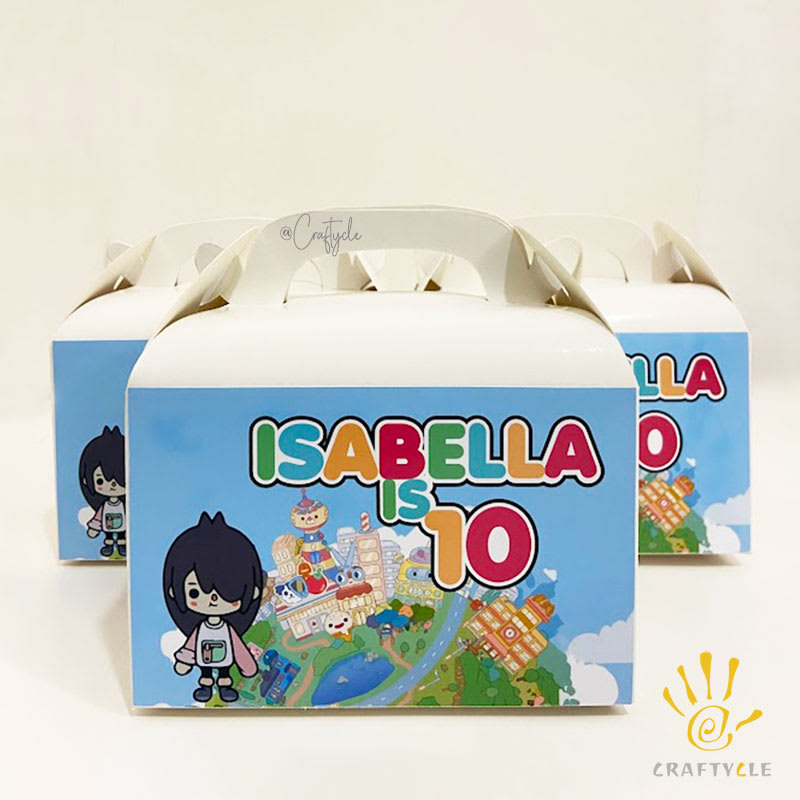 Toca Boca Theme Treat Gable Party Pack Boxes Bags