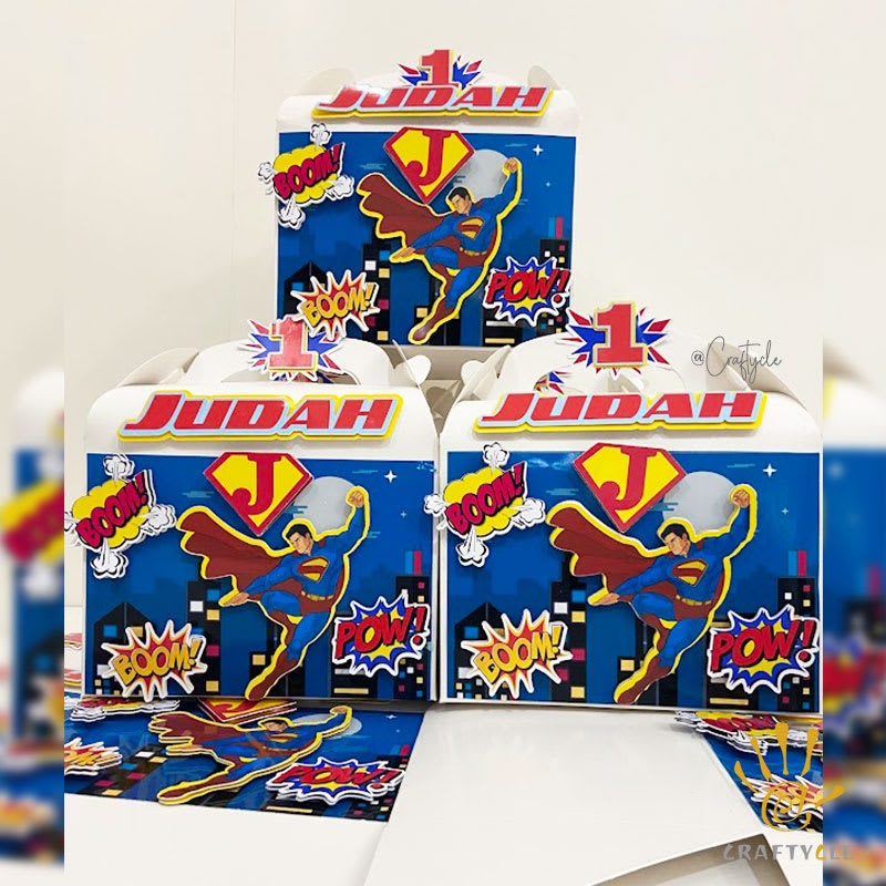 Superman Marvel Treat Gable Party Pack Boxes Bags