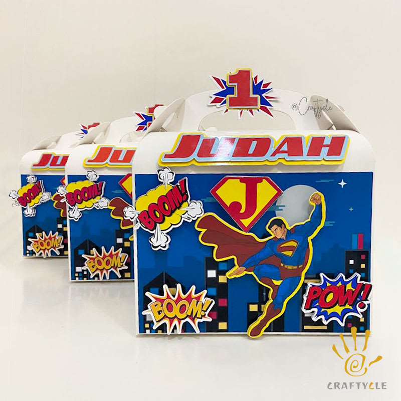 Superman Marvel Treat Gable Party Pack Boxes Bags - Image 2