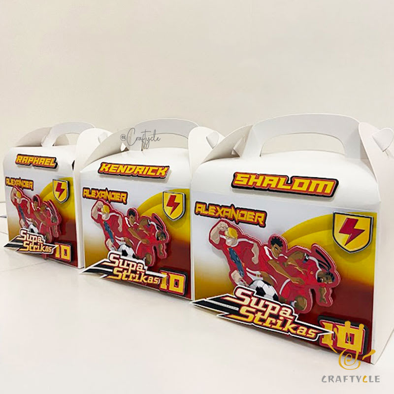 Supa Strikas Theme Treat Gable Party Pack Boxes Bags - Image 2