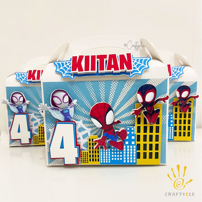 Spiderman Spidey Marvel Treat Gable Party Pack Boxes Bags - Image 2