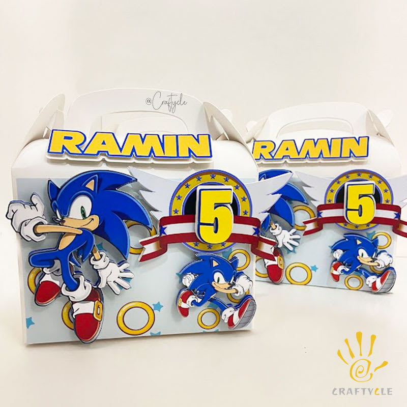 Sonic Theme Treat Gable Party Pack Boxes Bags - Image 2