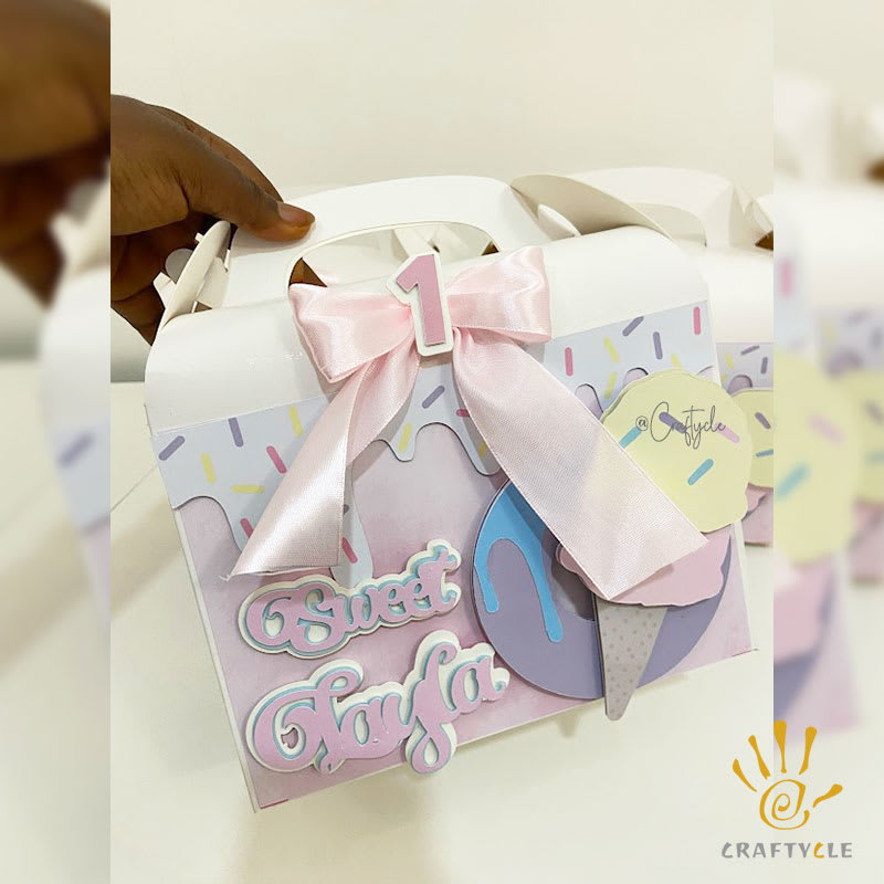 Ice Cream Candyland Sweet Theme Treat Gable Party Pack Boxes Bag - Image 2