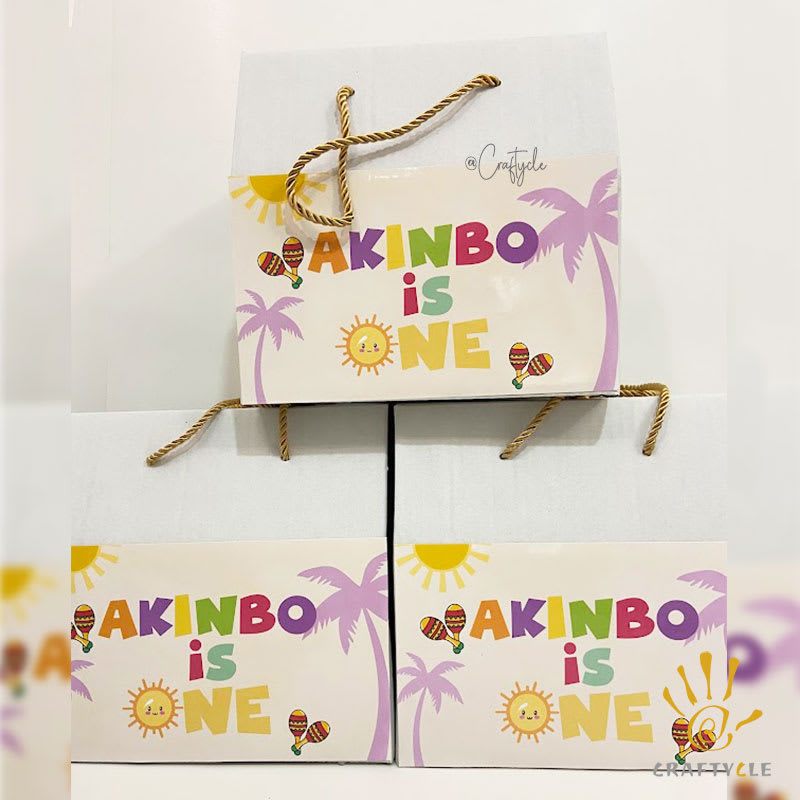 Hawaii Havana Theme Treat Gable Party Pack Boxes Bags - Image 2