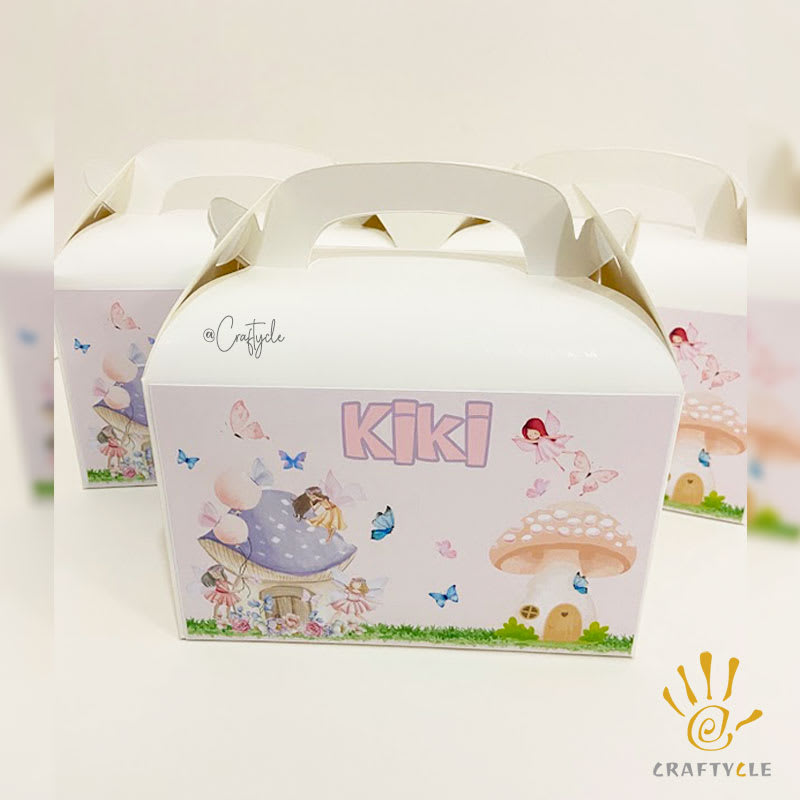 Fairy Whimsical Mushroom Theme Treat Gable Party Pack Boxes Bags - Image 2
