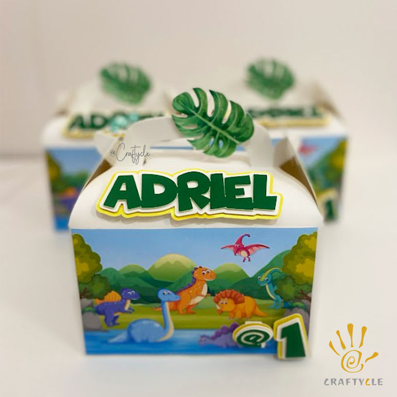 Dino Theme Treat Gable Party Pack Boxes Bags - Image 2