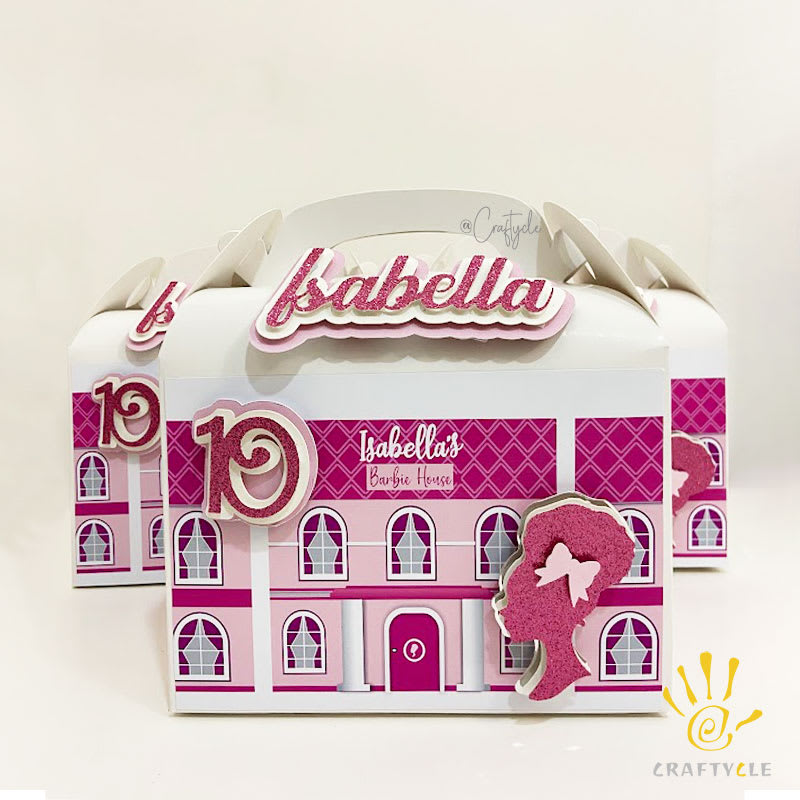 Barbie Theme Treat Gable Party Pack Boxes Bags