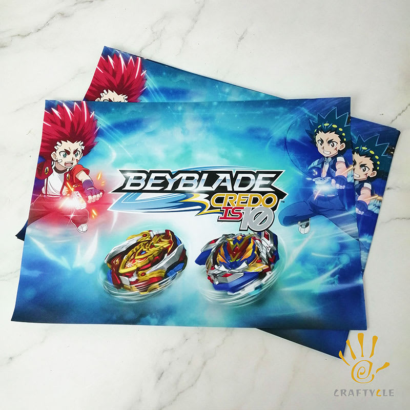 Placemat Personalised Beyblade Anime Character Tablemat Birthday Party Decorations