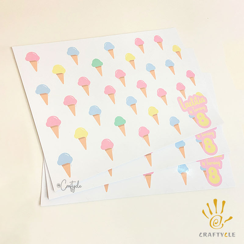Ice Cream Placemat Print Party Decorations