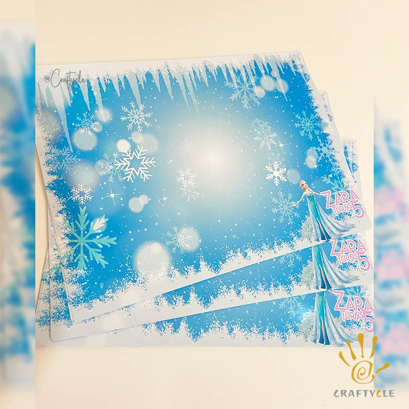 Frozen Anna Elsa Placemat Print Party Decorations