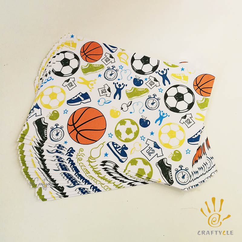 Foot Ball Soccer Sports Basket Ball Placemat Print Party Decorations