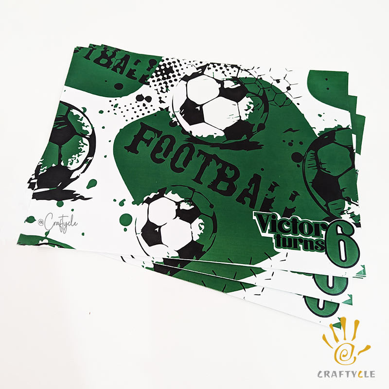 Foot Ball Soccer Placemat Print Party Decorations