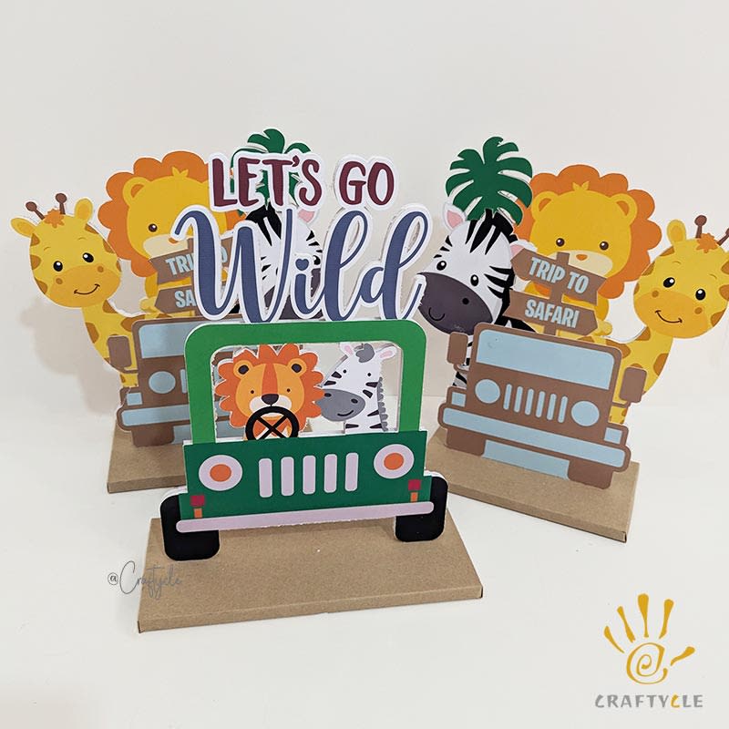 Wild One Safari Kids Party Craft Decor Centerpiece