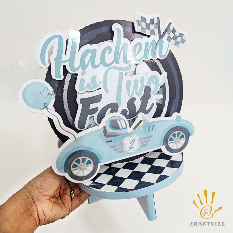 Watercolour Race Car Kids Party Craft Decor Centerpiece - Image 2