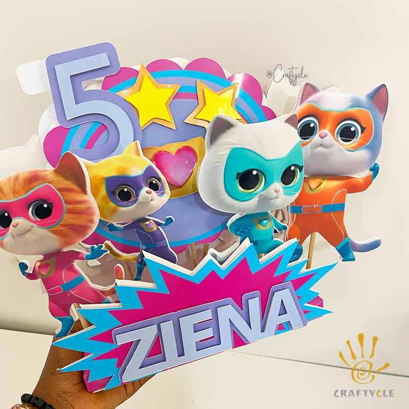 Superkitties Kids Party Craft Decor Centerpiece